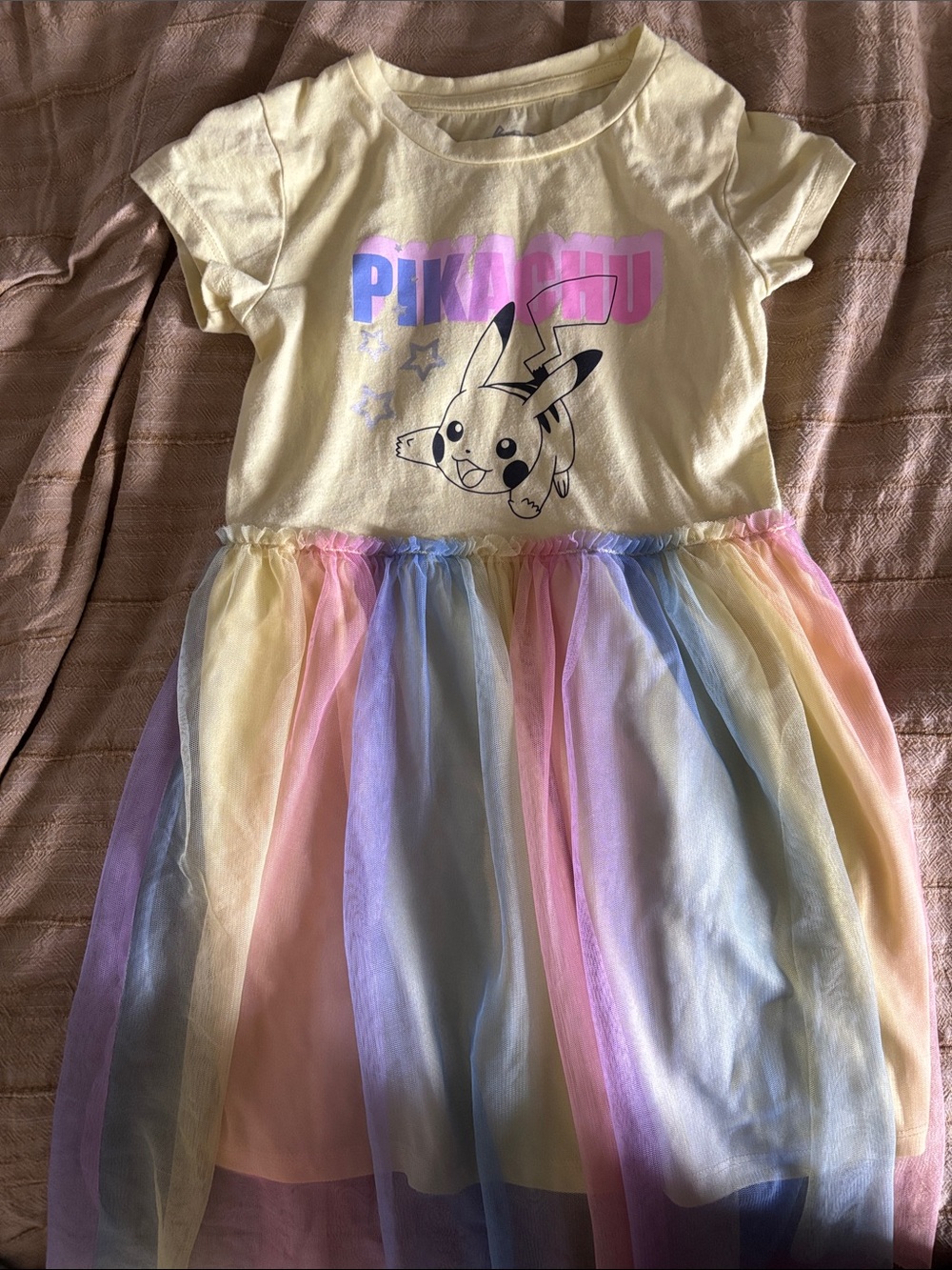 Pokemon Pale Yellow Tee with Gray Logo